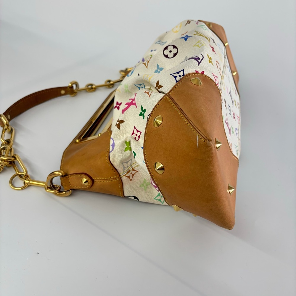 LOUIS VUITTON x TAKASHI MURAKAMI WHITE MULTICOLORE JUDY MM BAG - Picture 3 of 9